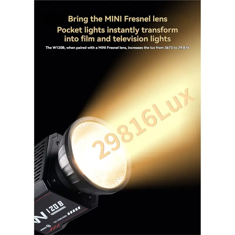 ABZZ-YF-80 Mini Fresnel Lens 9 Time Brighter Brightness Effect With Spotlight Attachment& Mini Adapter Ring For S100 W120B CX100