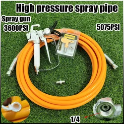 Kit de manguera de pulverización sin aire de alta presión 1/4 BSP 7250PSI, tubo de nailon de fibra de doble Iayer, pistola de pulverización con dispositivo de protección de Punta 517
