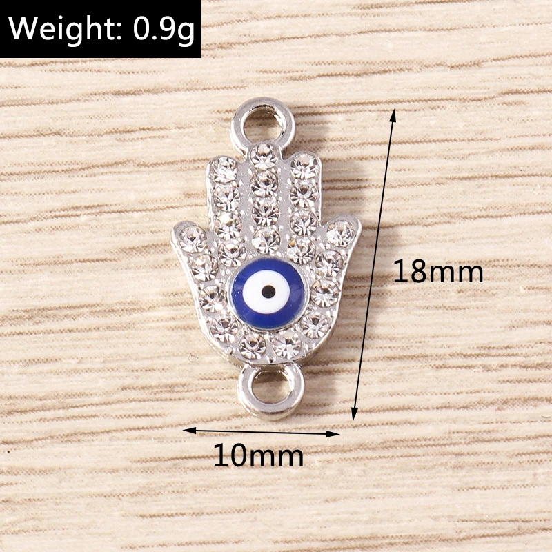 Tusember 10 Stück Boho-Kristall-Anhänger mit türkischem bösen Blick für die Schmuckherstellung, DIY-Ohrringe, Halsketten, Armbänder, Zubehör, Kunsthandwerk – Detail 1