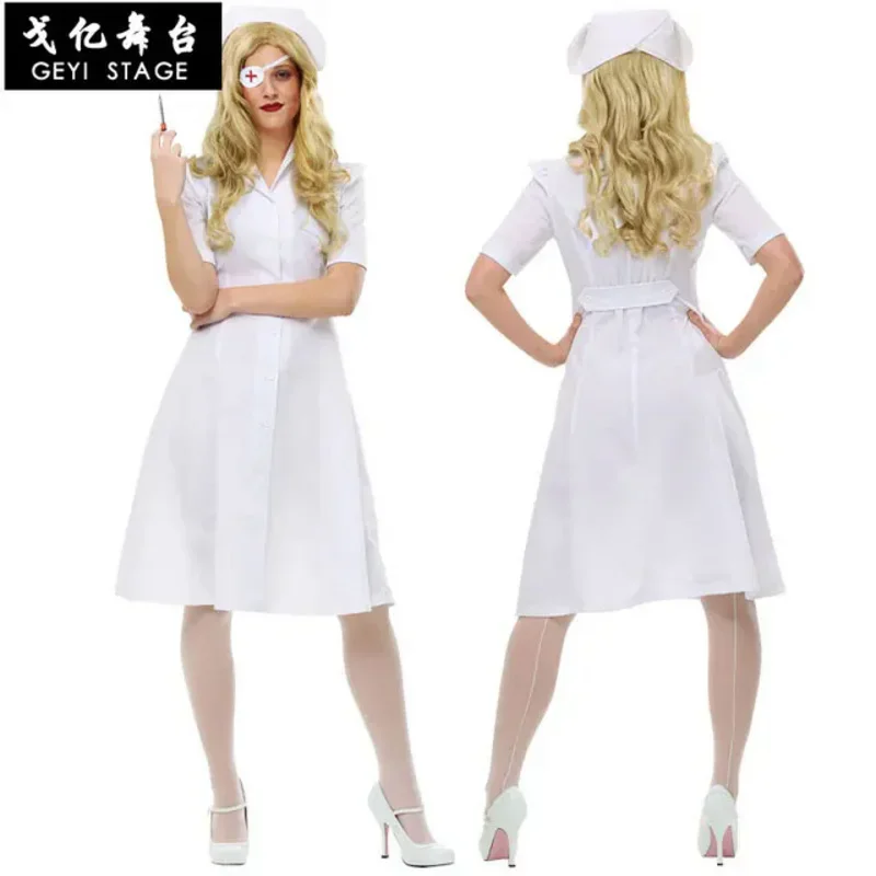 Cosxie COSPLAY Alice nurse costume Halloween performance costume white nurse devil little nurse scary nurse