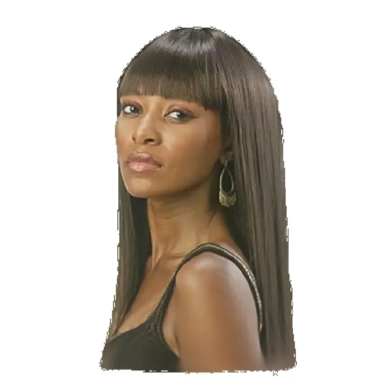 

Синтетический парик Fei-show из высокотемпературного волокна для африканских женщин, с челкой, 45 см, модный, для повседневного использования