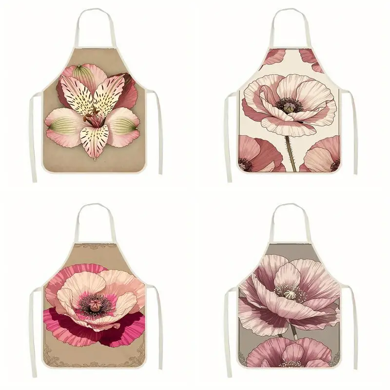 

Фартуки с цветочным узором, льняные фартуки, подходящие для приготовления пищи на кухне, общения родителей и детей, рисования и других мероприятий.