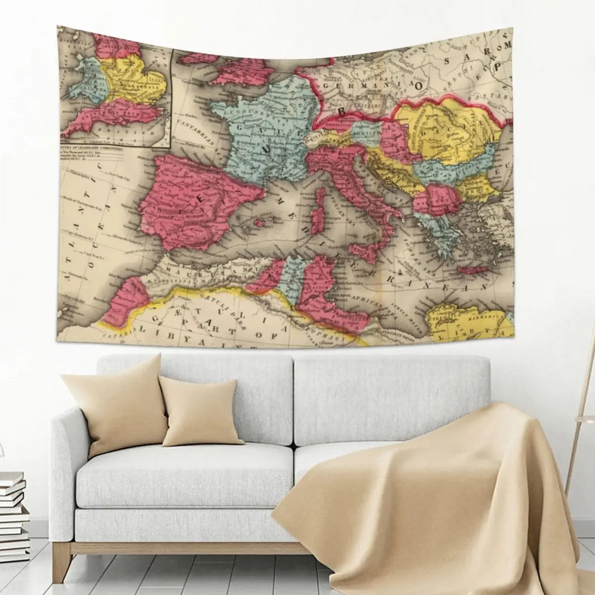 

Vintage Map of The Roman Empire (1875) Tapestry