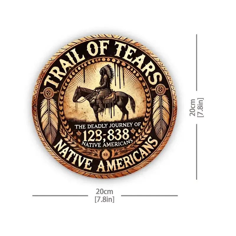 لافتة فنية جدارية من الألومنيوم "Trail of Tears 1828-1833' عتيقة - مثالية لغرفة النوم والمطبخ وتناول الطعام وديكور البار - تصميم فريد من نوعه #2