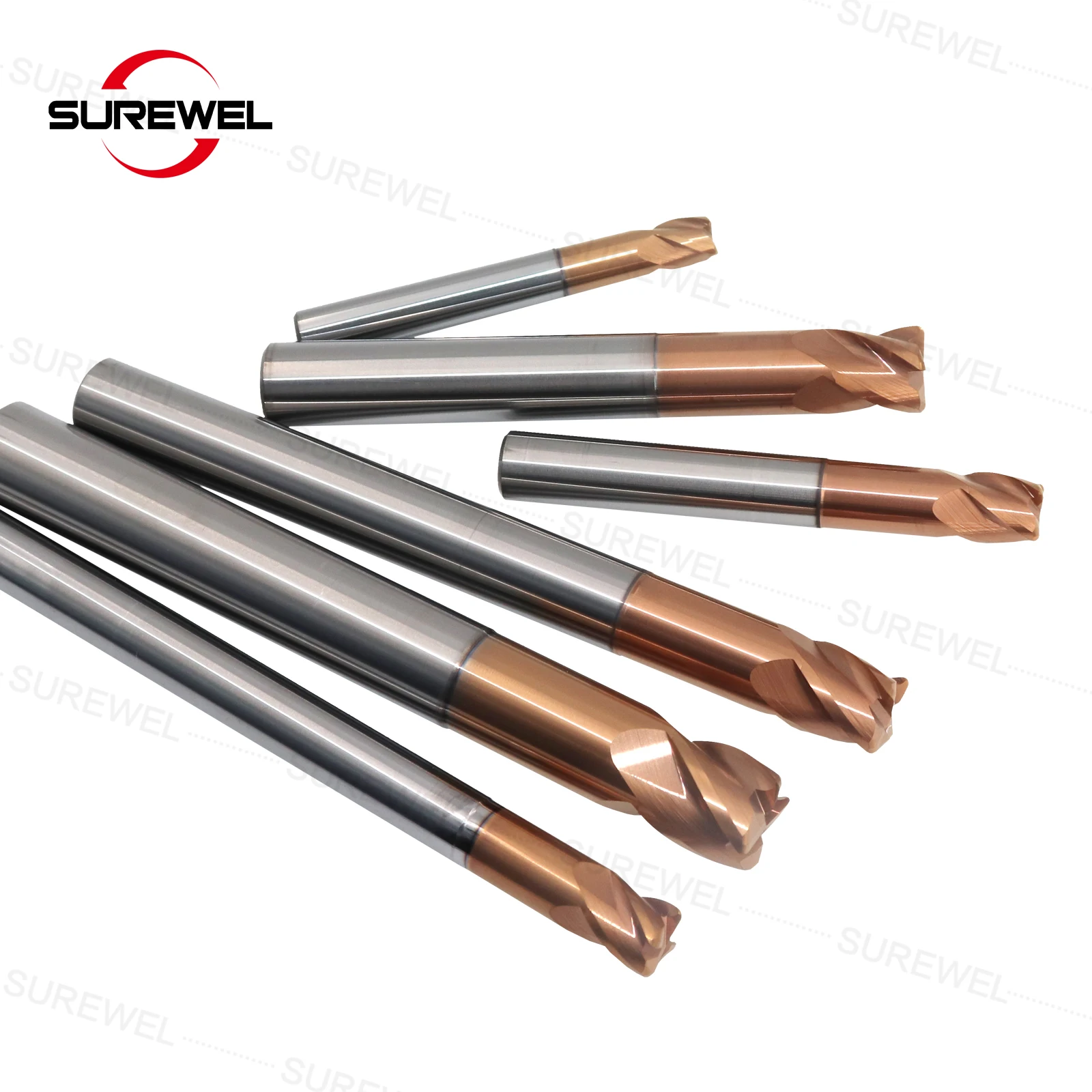 HRC68 Carbide 4 Flutes Corner Radius Endmills R0.2 R0.3 R0.5 R1 R2 Hardened Material Long Neck Corner Radius Milling Cutter Tool