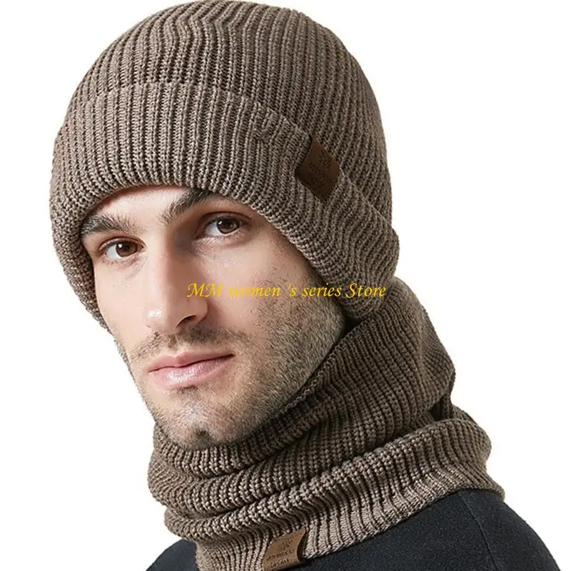 Q39C女性のためのネックゲイター付きの二重層のニット帽子