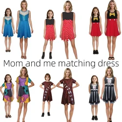 Mum and Me Matching Dress Softest Princess Cosply Dresses Up For Magical Holiday Trip Halloween Party Summer Dress