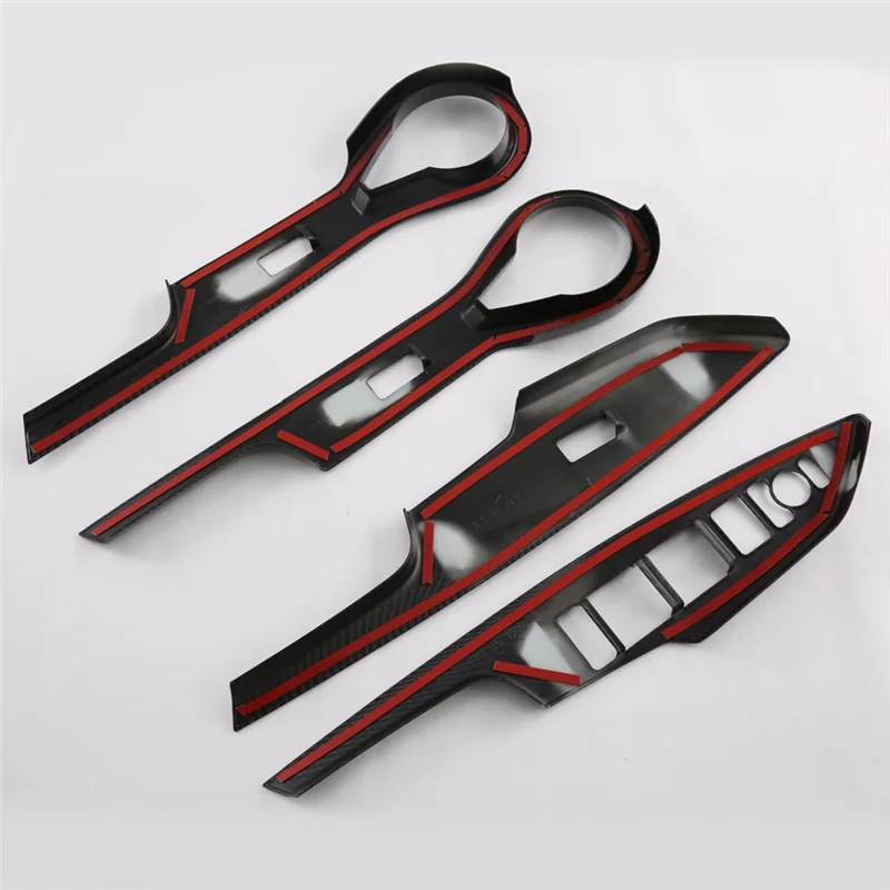 

Для Toyota Yaris Ativ/Vios 2023 2024, RHD автомобильный переключатель подъема окна, кнопка панели, накладка, аксессуары, детали из АБС-пластика, углеродное волокно