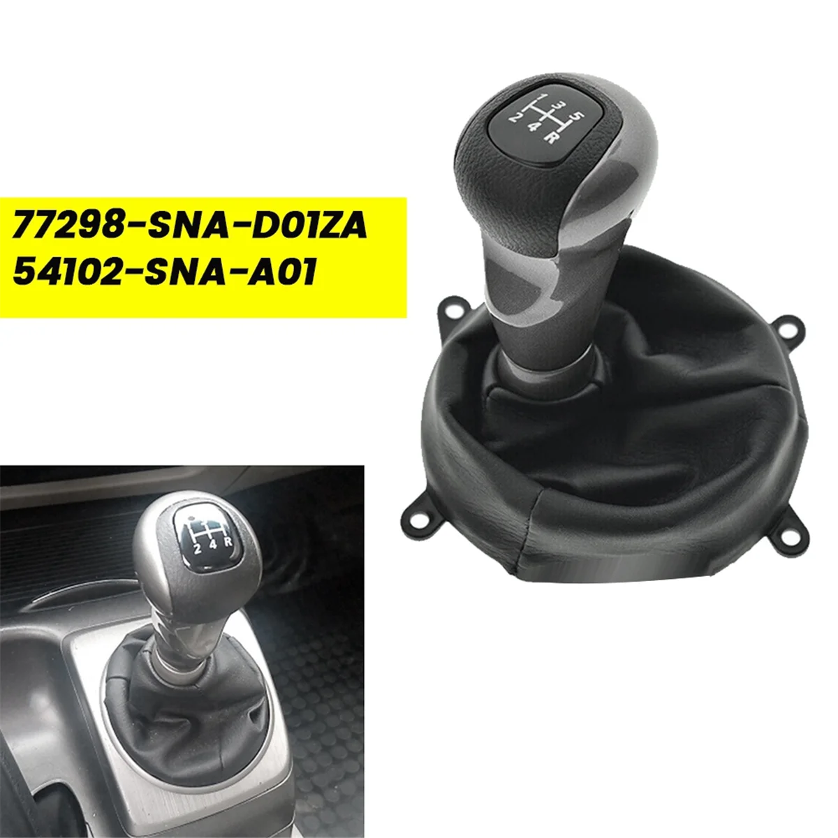 Автомобильная 5-скоростная Ручка рычага переключения передач с пылезащитной крышкой для 2006-2011 77298 -- D01ZA 54102 -- A01