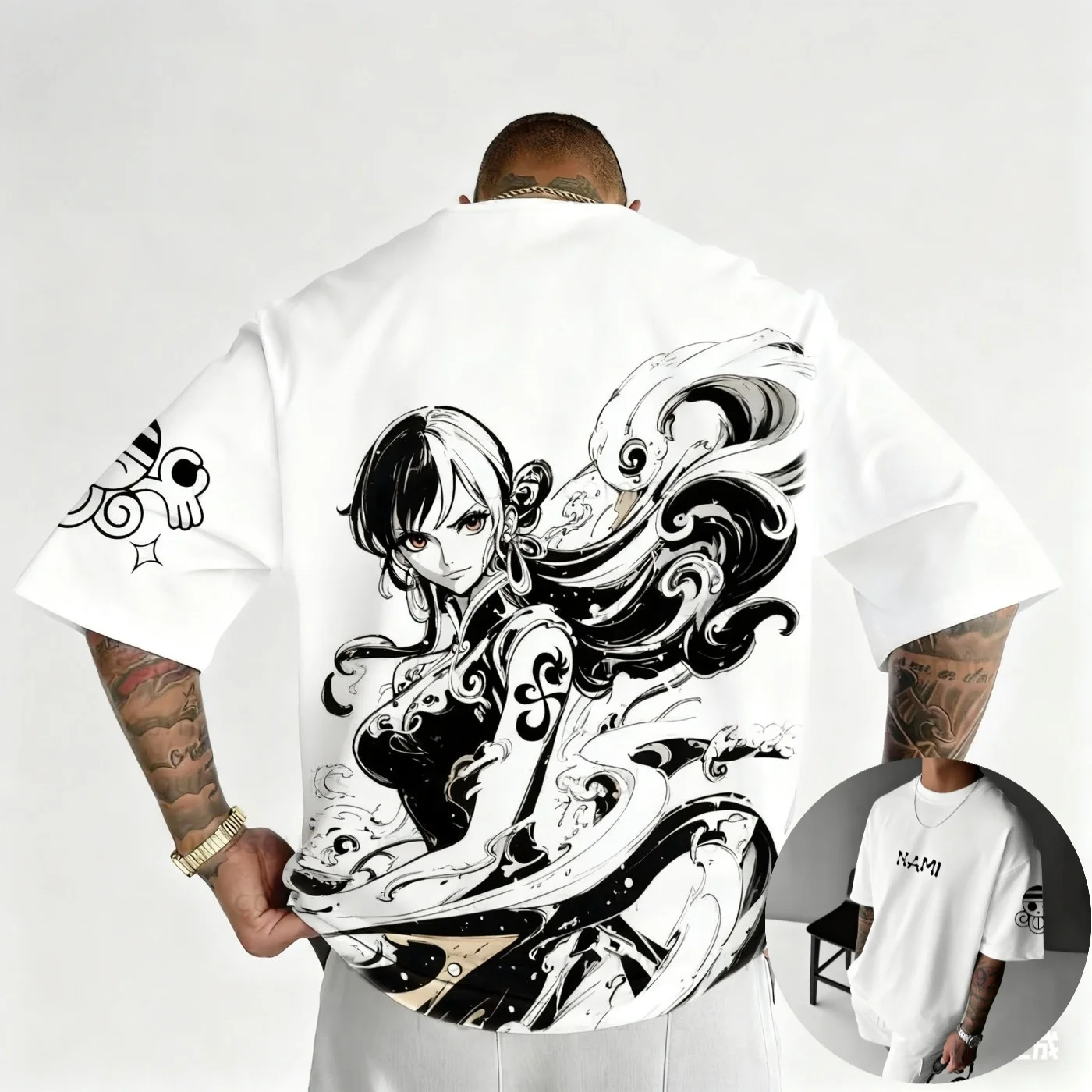 T-shirt modello anime T-shirt Street Wear T-shirt estiva nuova casual allentata Boa Hancock T-shirt con motivo stampato Top in puro cotone moda