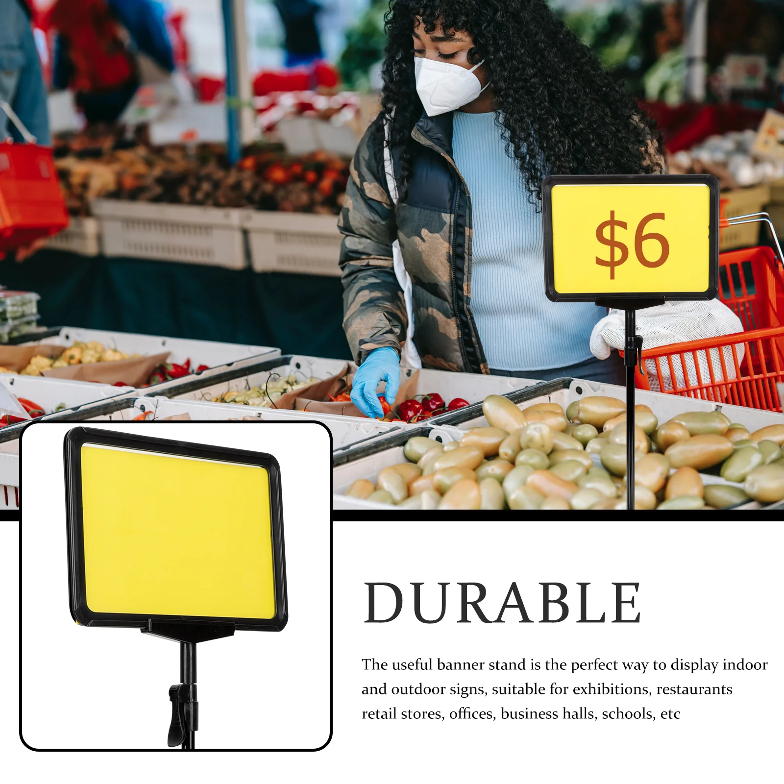 

Professional Sign Stand Multi-Function Price Tag Plastic Poster Display Adjustable Design Indoor Outdoor Exhibitions