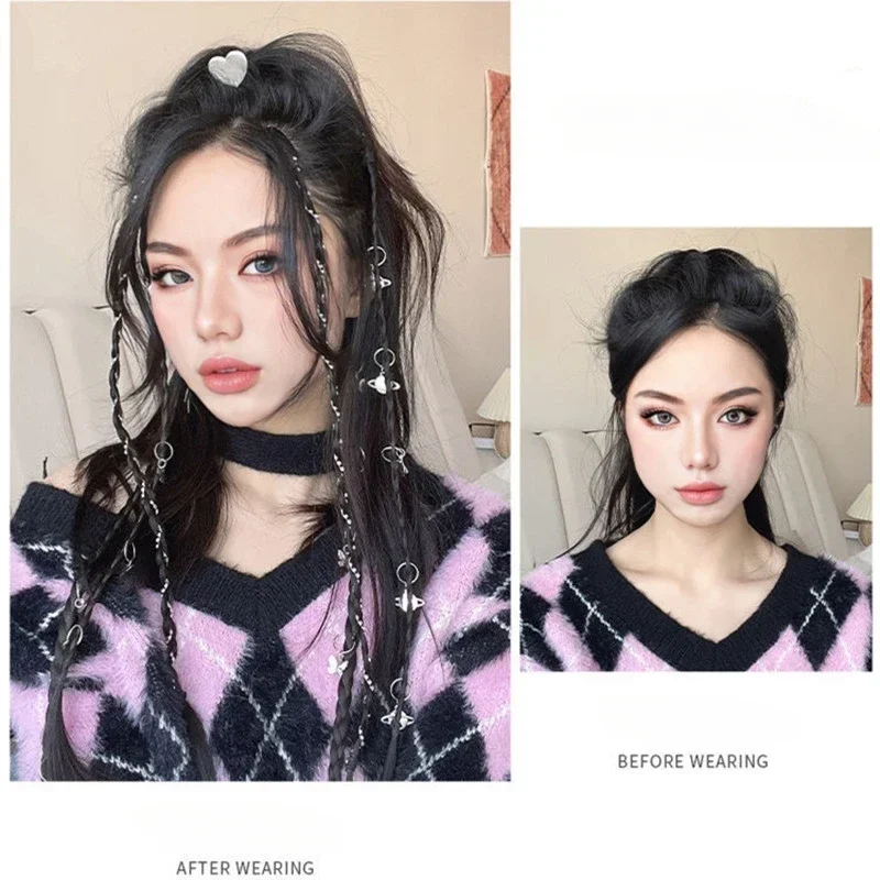 Y2K النساء المقلية العجين خصلات شعر مضيئة Traceless غير مرئية BB مقاطع الملاكمة جديلة الملاكمة الضفائر الفتيات أدوات تجديل الشعر موضة باردة