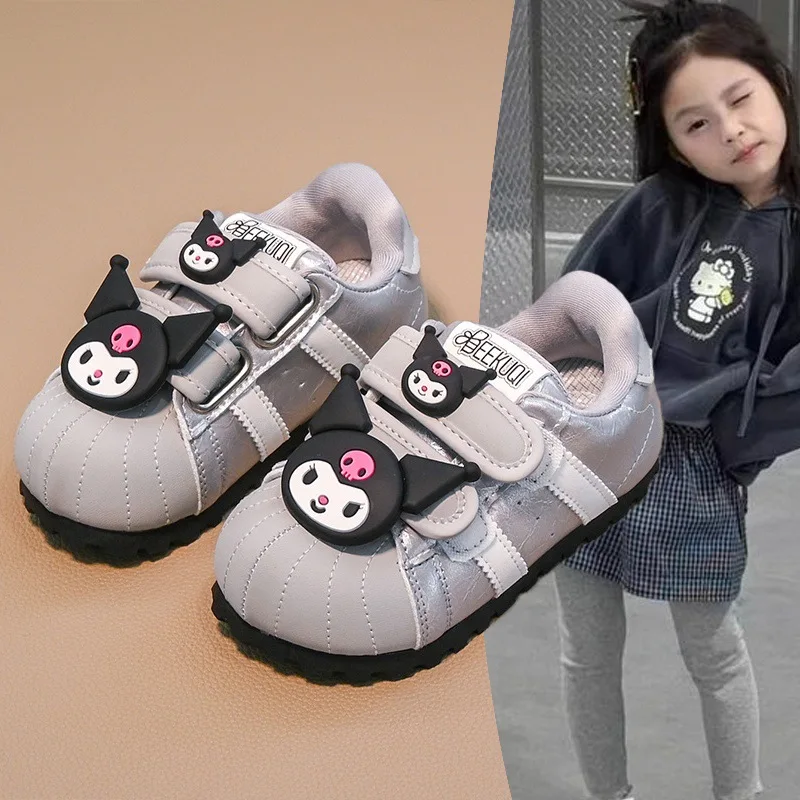 

Kawaii Kuromi Sanrio, детская удобная теплая спортивная обувь с милым рисунком, студенческие противоскользящие кроссовки, подарки на день рождения для детей