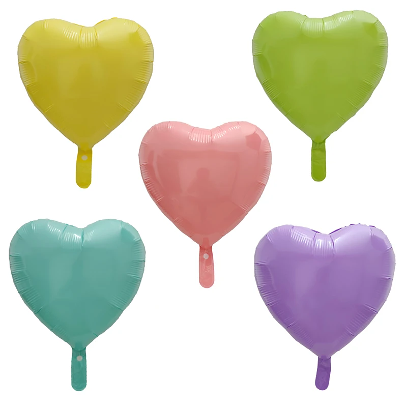 10pcs 18Inch Macaron Heart Foil Helium Balloons Valentine\'s Day Wedding Reception Birthday Party Decoration Supplies Air Globos