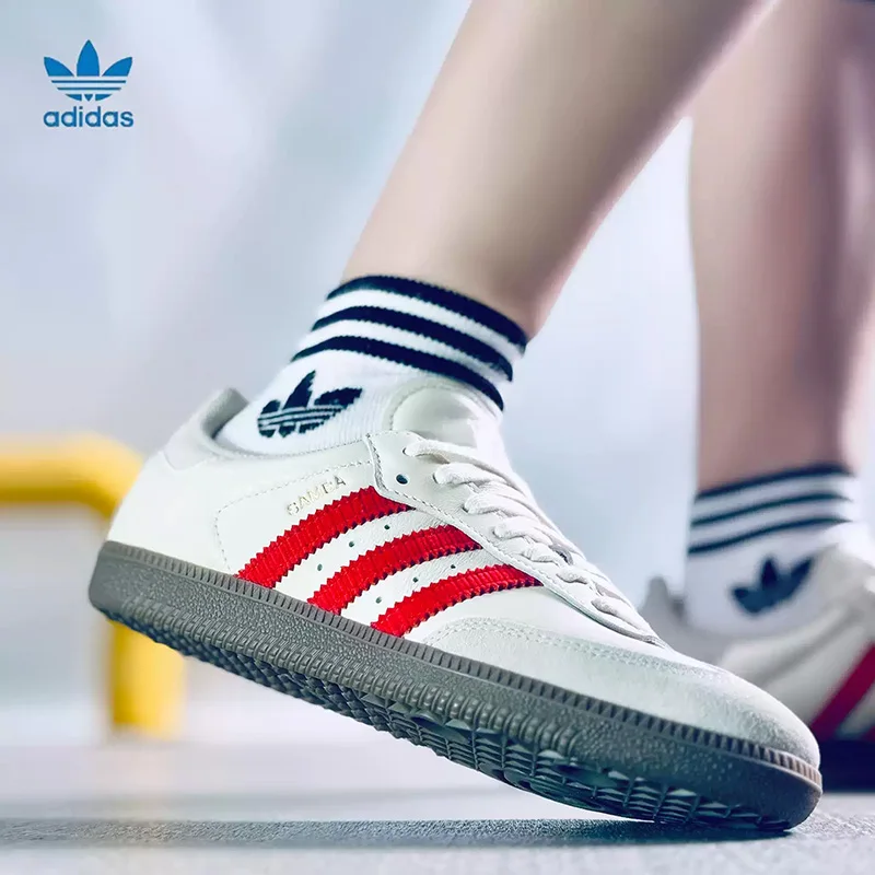 Adidas Tricolor Training Shoes for Men and Women, Retro Casual Sports Sneakers with Lace-up Design, Low Heel, IH6815