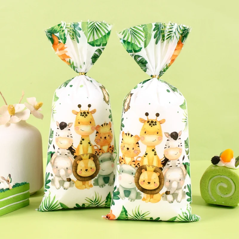 Sacolas de Doces com Animais da Selva, Sacolas de Presente para Aniversário Safari, Decoração de Aniversário Wild One, Decoração de Festa de Aniversário com Animais da Selva