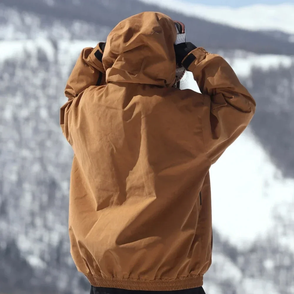 2025 جديد الحد الأدنى زوجين التزلج السترات تنفس فضفاض الثلوج القمم الحرارية يندبروف المرأة معطف الشتاء الرياضة في الهواء الطلق هوديس #4