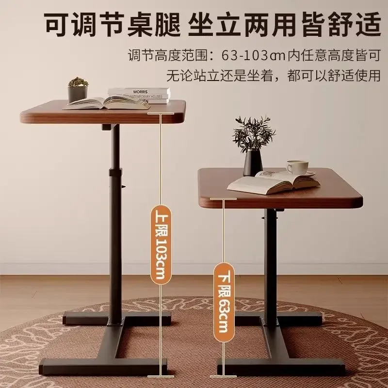 Rolling Laptop Desk with Tiltable Top, Height Adjustable Overbed Table for Home Office, Portable Study Station