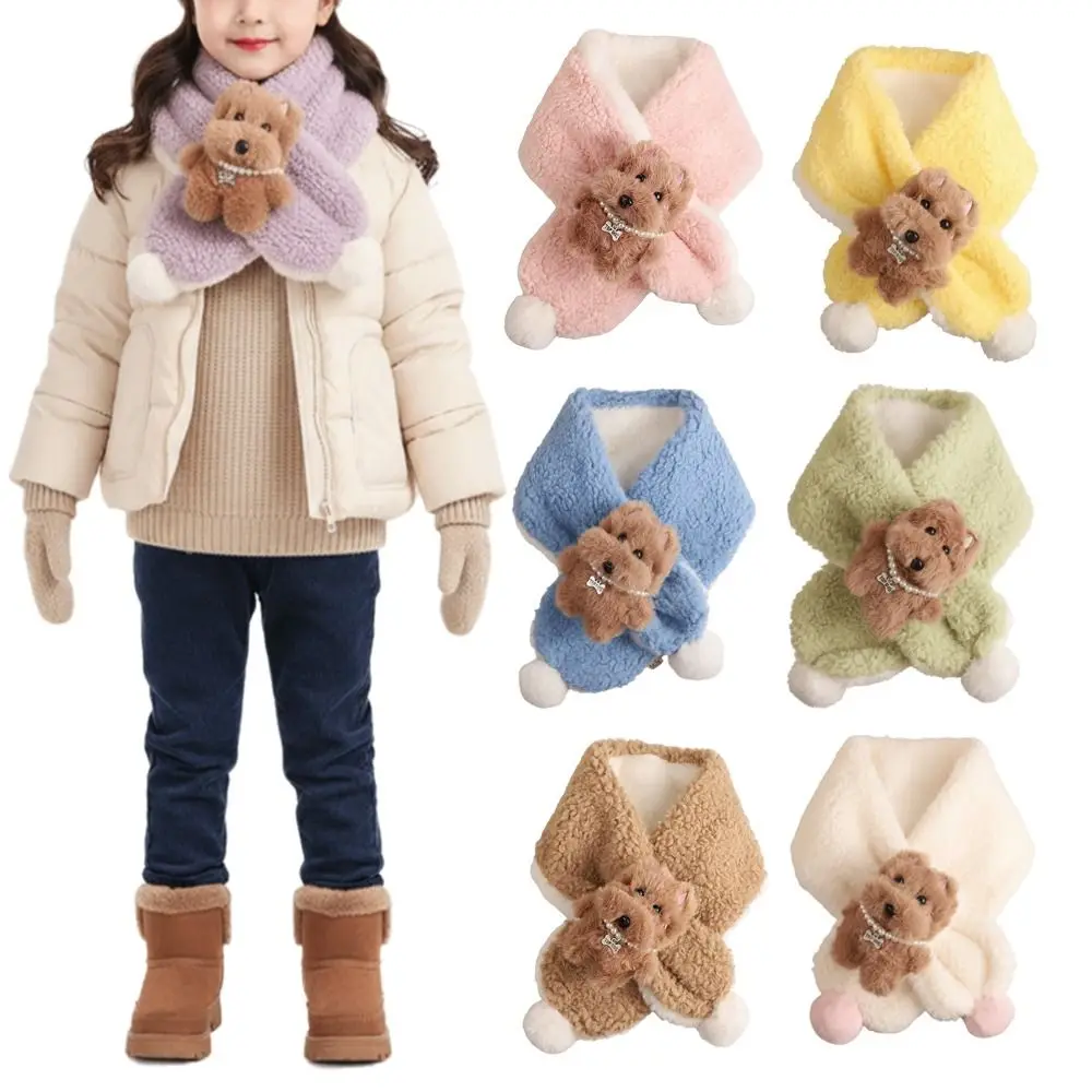 

Супер милый материал, шарф с медведями, утолщенные теплые детские шарфы, ветрозащитный шарф с дизайном медведя, осенний сезон