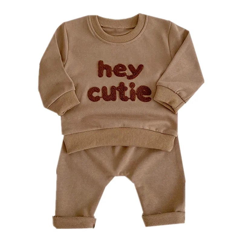 Infantil Baby Boys Suits Newborn Clothing Set Kids Letter Tracksuit Hoodie Tops Pants Children Spring Boys Outfits Girls sets