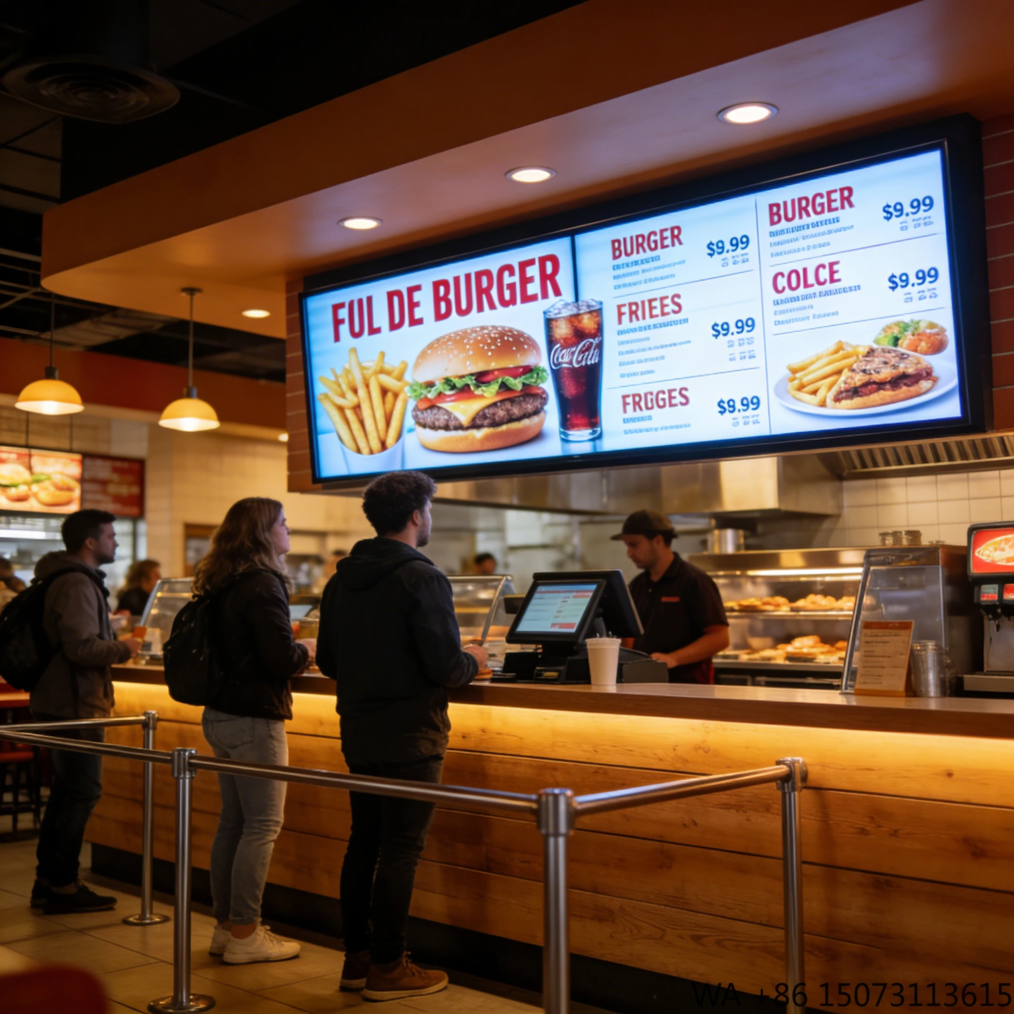 

Полноцветный внутренний светодиодный рекламный дисплей для ресторанов, HD-панель