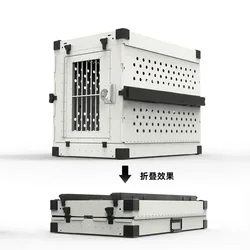 Heavy Duty Fully Collapsible Dog Crate Aluminium Alloy Medium and Large Dog Crate Folding Pet Car Crate Camping Travel IATA
