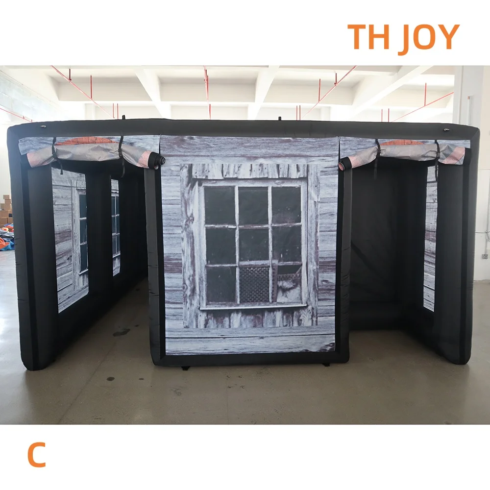 

fast air shipping to door, 2025 Halloween Escape Room inflatable haunted house inflatable fun house laser tag games maze