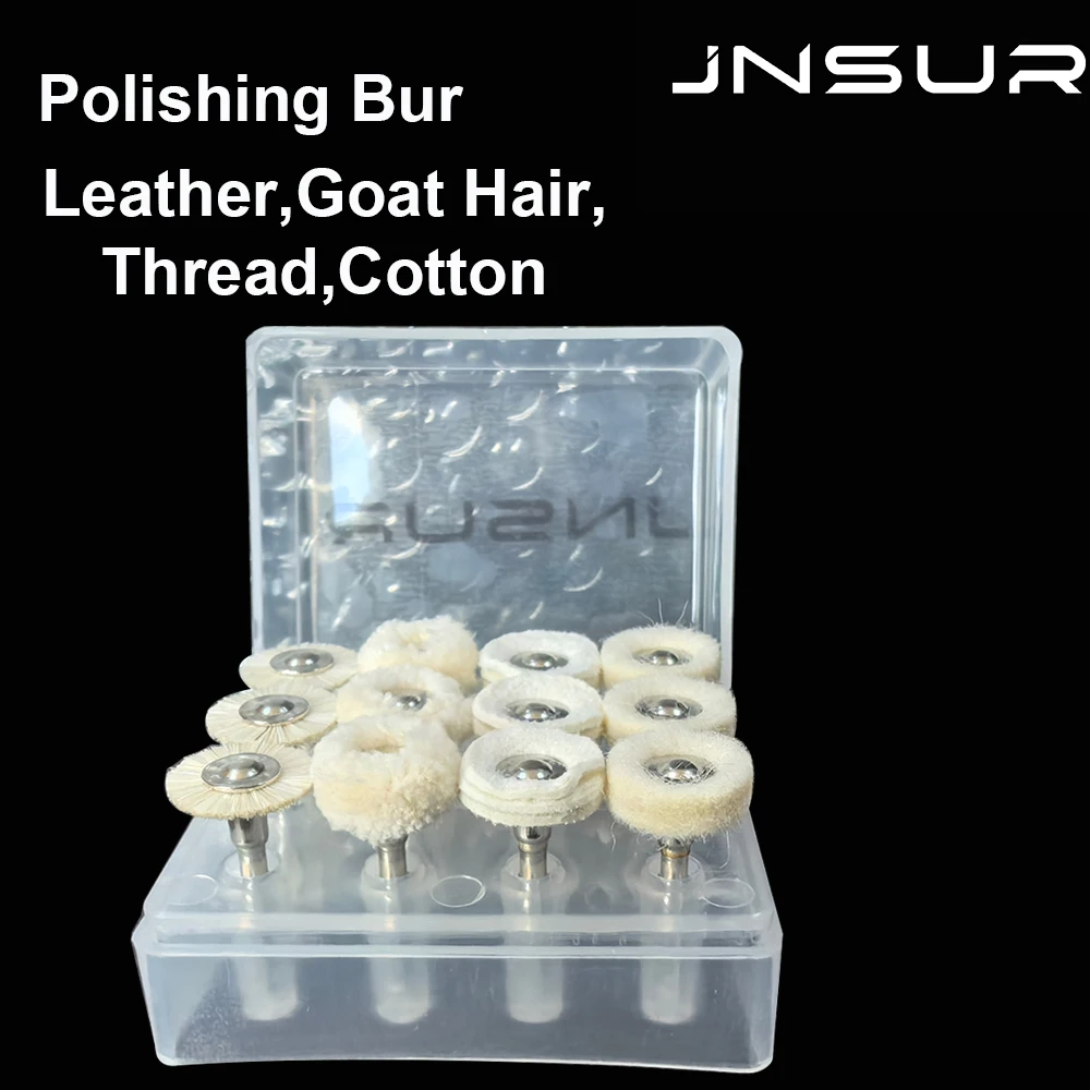 JNSUR Flat Dentist Polisher Kit For Ceramics Composite LowSpeed Handpiece Polishing Brush Porcelain/Natural Teeth/Nail Polishing