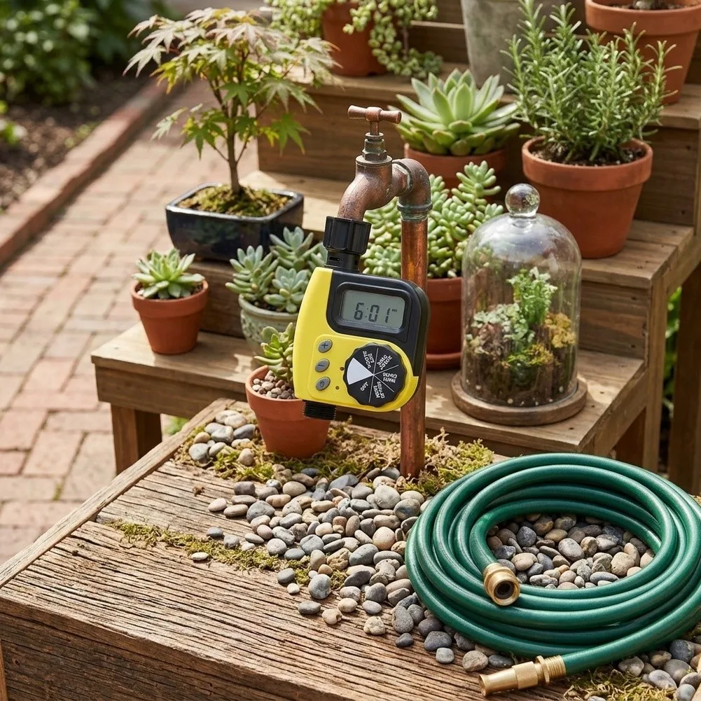 Water Saving Irrigation Timer Controller for Lawn and Patio Plants with Adjustable Duration from 1 to 120 Minutes