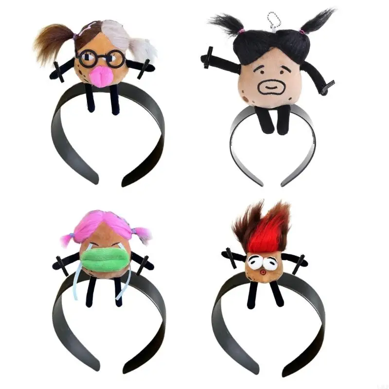 

U4LF Funny Hairband Cartoon Plush Headband Wide-brimmed Hairpin Photo Headdress