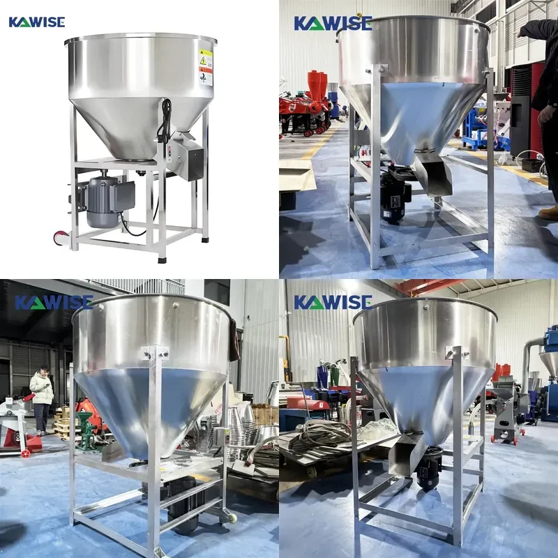 Heavy-Duty Conical Stainless-Steel Mixer for Feed and Biomass with Electric or Motor and Custom Voltage Options