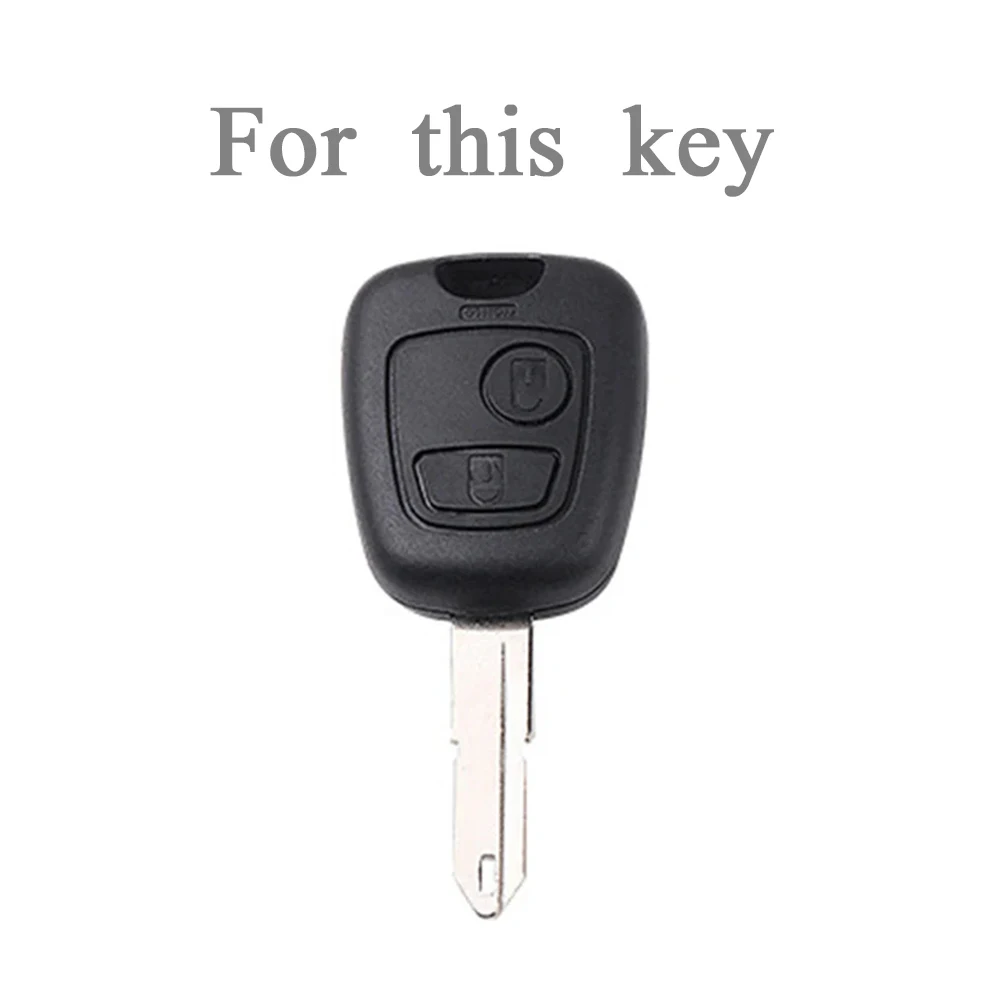 2 Buttons Silicone Car Key Fob Case Shell for Citroen-C1 C2 C3 C4 Peugeot 307 107 207 407 Protector Cover