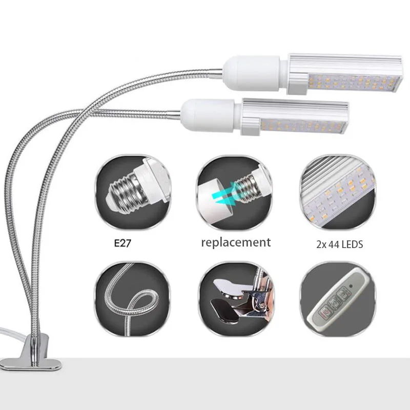 44 LED تنمو ضوء الطيف الكامل لمبة مصباح فيتو لمبات 5 فولت USB تزايد مصابيح نمو النبات للنباتات والزهور S1