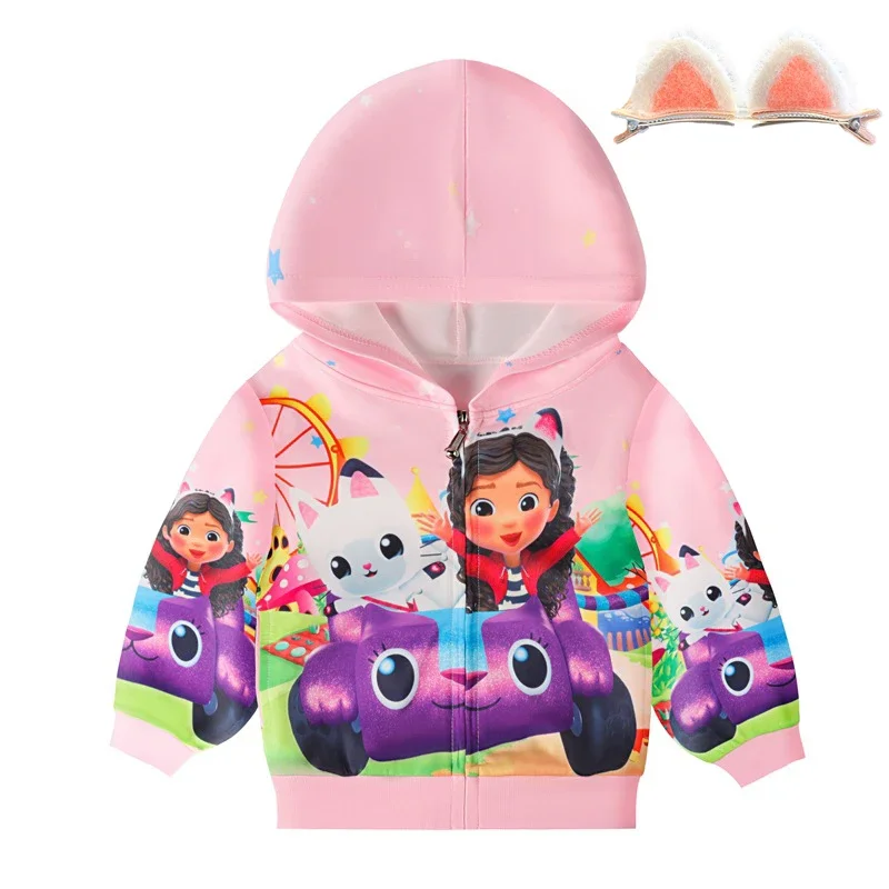 어린이 개비 고양이 후드, 유아 소녀 개비 인형 집 코스프레, 아기 소녀 긴 소매 맨투맨, 2022 가을 어린이 코스튬