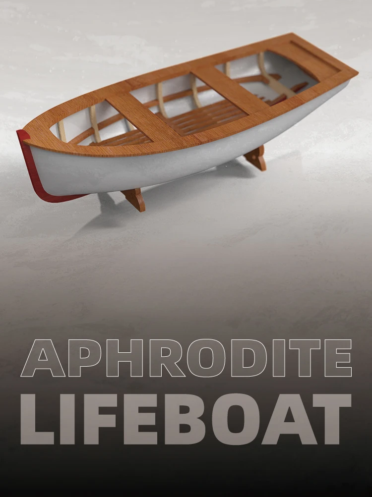 Mini Wooden Afro Liferaft DIY Handmade Kit Ship Model Toy Mahogany Canoe Model Toy Gift Lifeboat Ornaments Small Ship Model Kit