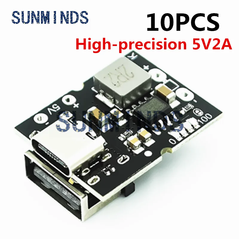 10pcs High-precision 5V2A charge-discharge integrated module Type-C input compatible with 4.2V lithium battery