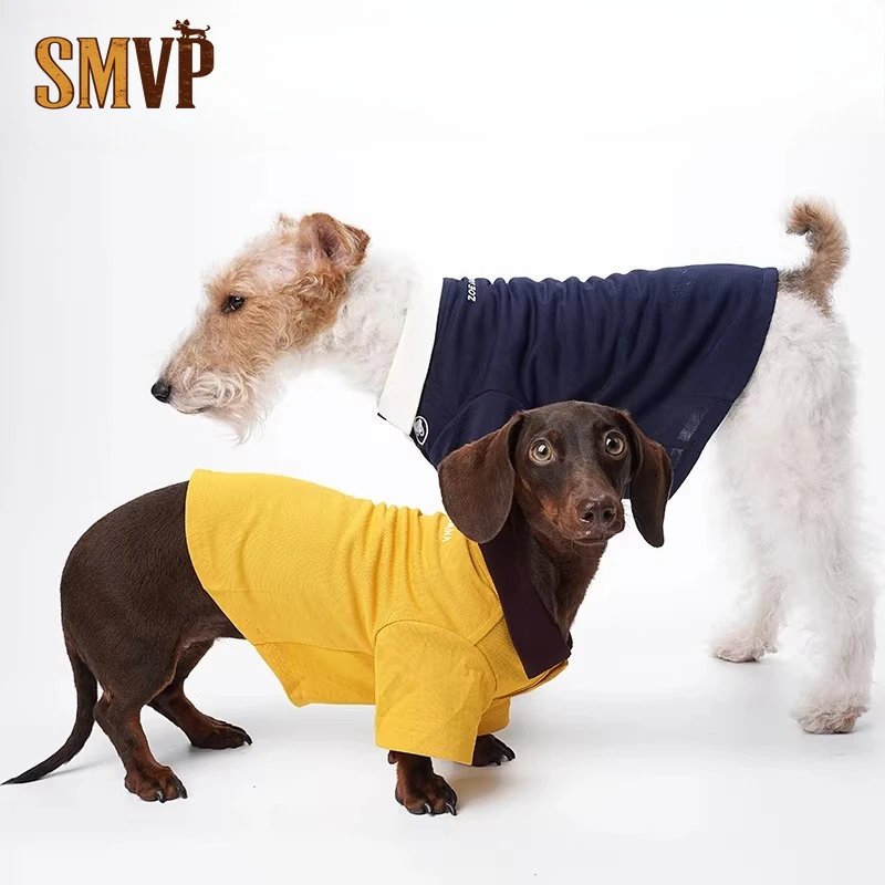 

Assorted Colors British Campus Style Short Sleeved Breathable and Cool Summer Thin Medium and Small Dog Clothes