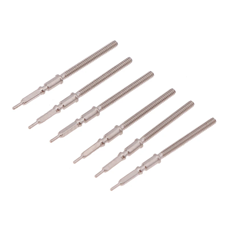 6Pcs Watch Steel Stem Kit Fit ETA2824 2834 2836-2 2846 Movement Steel Crown Stem Watch Stem Spare Parts Accessories