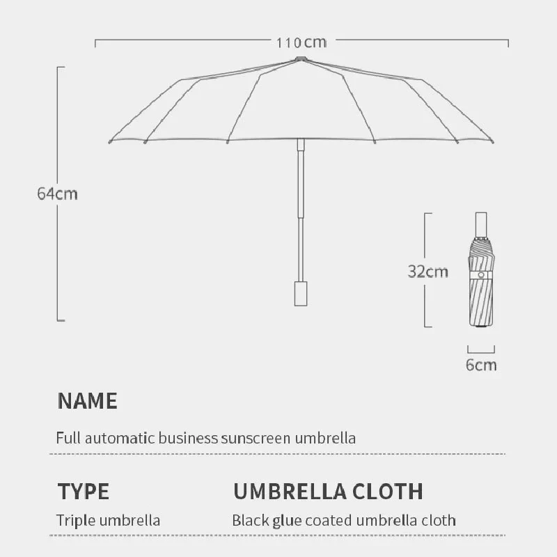 Xiaomi-12 Bone guarda-chuva automático, monocromático, leve, dobrável, tamanho grande, pára-sol, proteção UV, interruptor de um botão