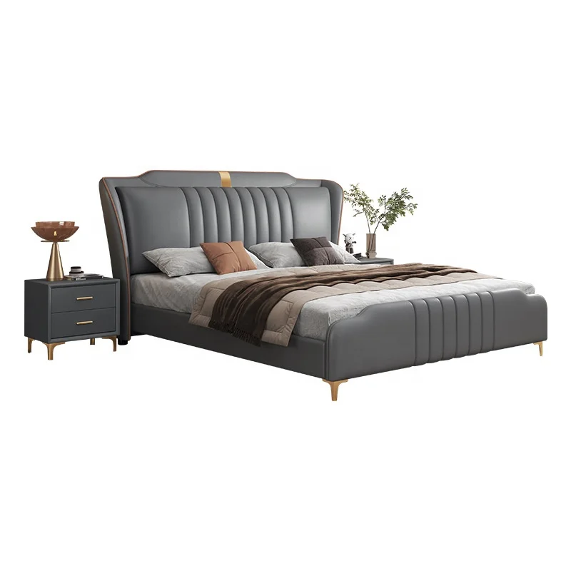 

Home Bedroom Furniture Modern Design Bed with Storage Box Wholesale Price Custom Comfortable Wooden king Size Bed for Adults