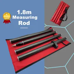 1.8M Survey Pole Carbon Fibre GNSS RTK Surveying GPS Prism Type 5/8 Screw Thread Measuring Rod for Total Station