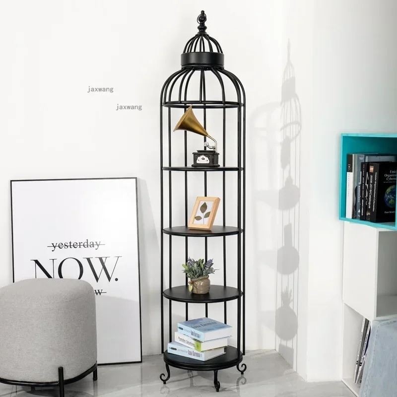 Nordic Living Room Bird Cage Plant Shelf Simple Balcony Floor Flower Stands Dormitory Multi-layer Bookcase Bedroom Storage Racks