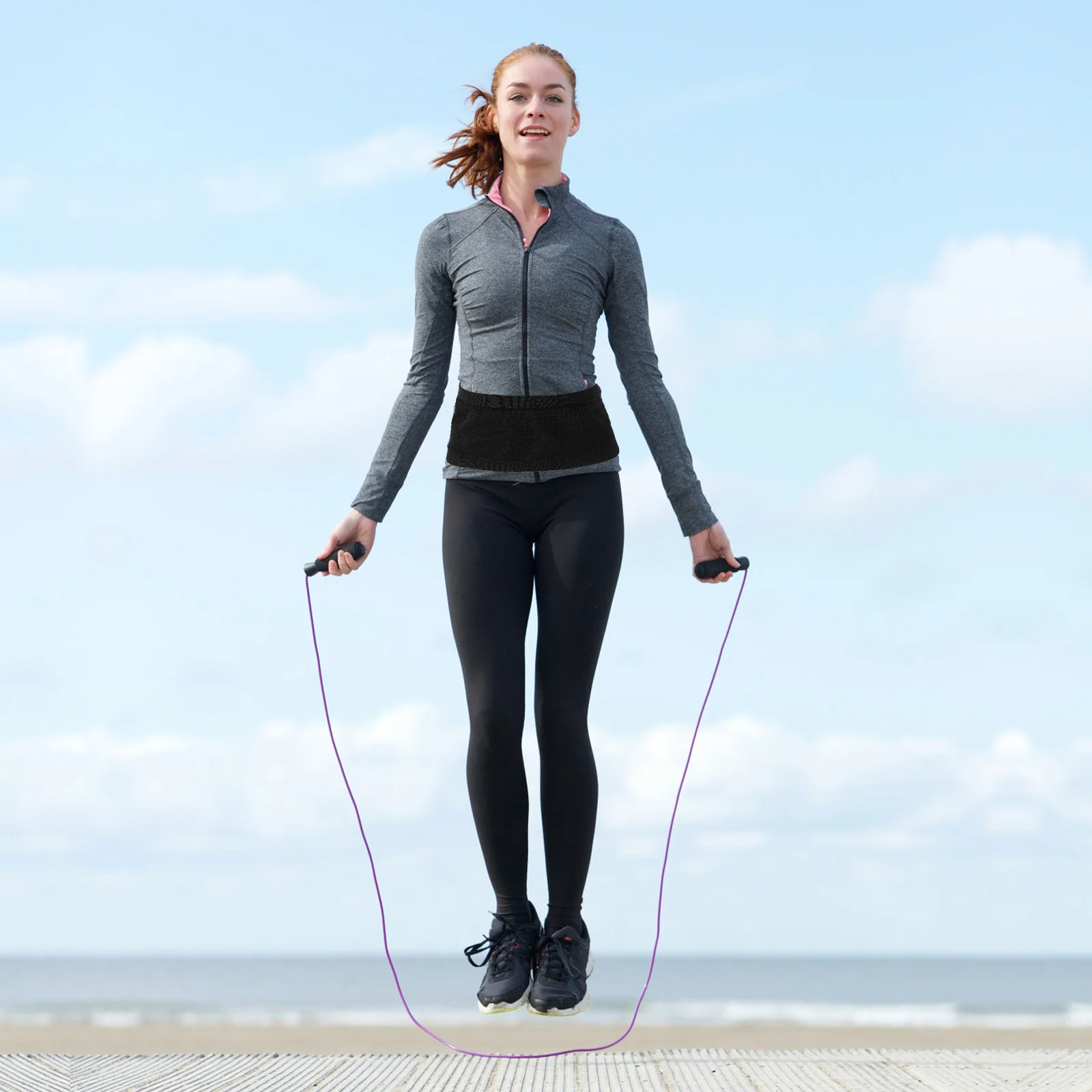 حقيبة خصر للجري ذات سعة كبيرة، حقيبة بحزام قابلة للتعديل عالية المرونة وقابلة للتنفس، مناسبة للمشي لمسافات طويلة والسفر والجري