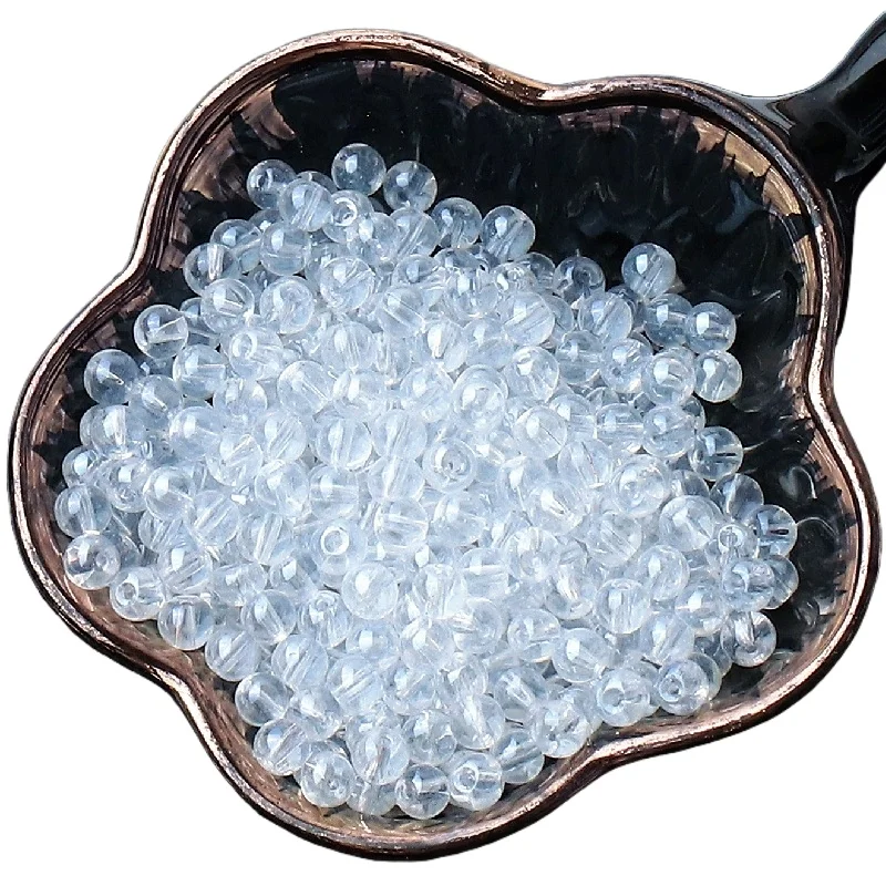 4mm Super Uniform Non-fading Oiled Bright Glass Rice Beads Hand-woven DIY Loose Beads Material Round Beads