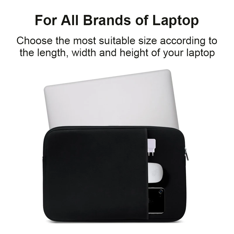 Notebook Sleeve 13.3 Inch Black Grey Protective Case Laptop Bag Case For Macbook Air Pro Xiaomi Lenovo Asus Dell HP 13 14 15.6