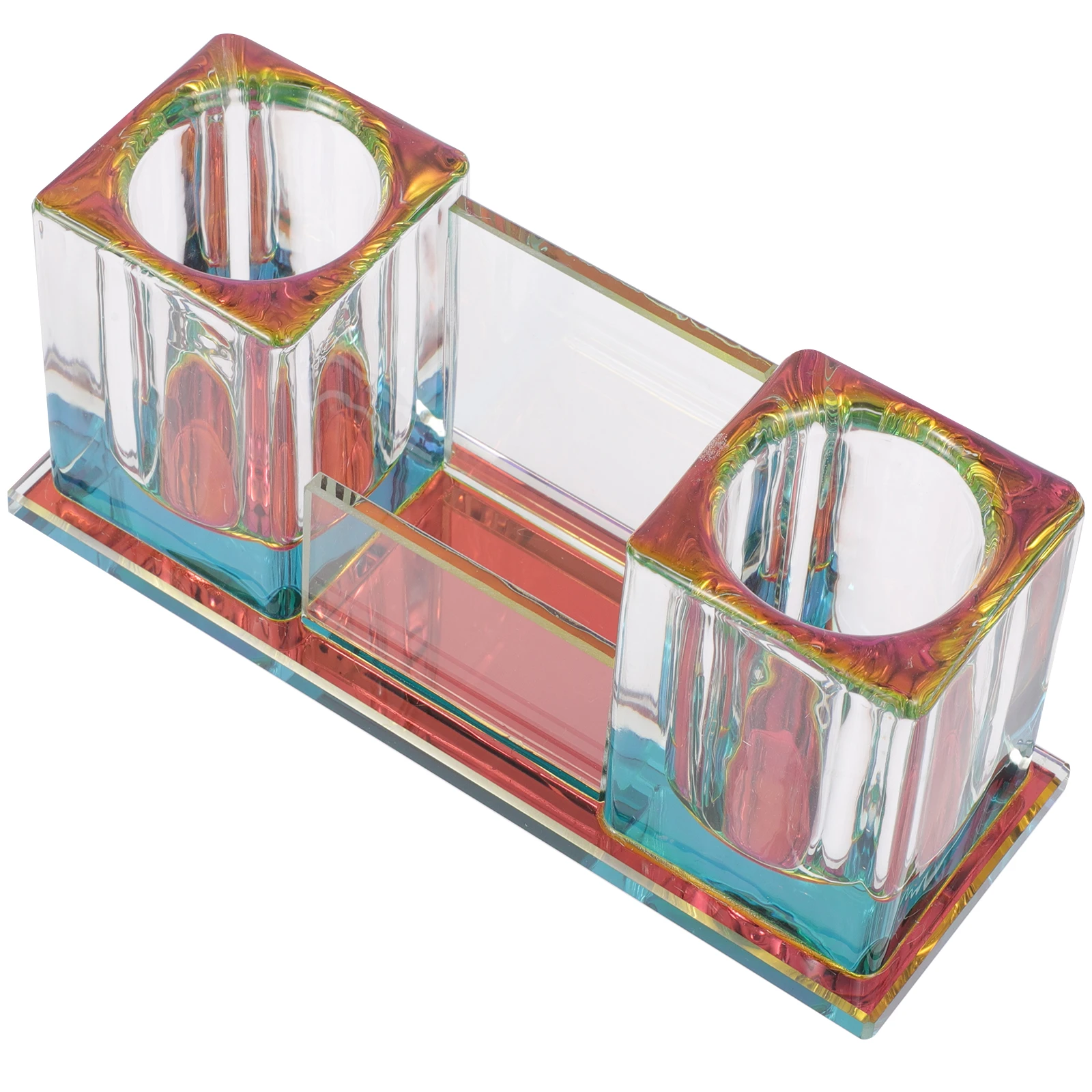 

Stylish Acrylic 2 Slot Microphone Stand Crystal Desktop Holder for Wireless Mic Performance