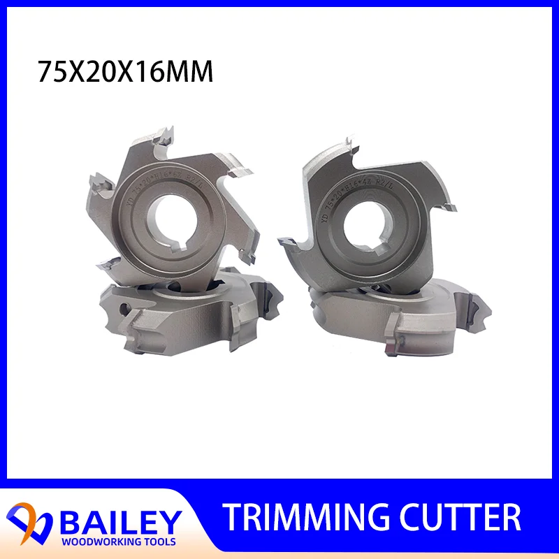 BAILEY 1Pair PCD/TCT 75x20x16mm 4Z/6Z R1/R1.5/2/3 Fine Trimming Cutter For NANXING Edge Banding Machine Woodworking Tool