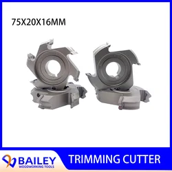 BAILEY 1Pair PCD/TCT 75x20x16mm 4Z/6Z R1/R1.5/2/3 Fine Trimming Cutter For NANXING Edge Banding Machine Woodworking Tool