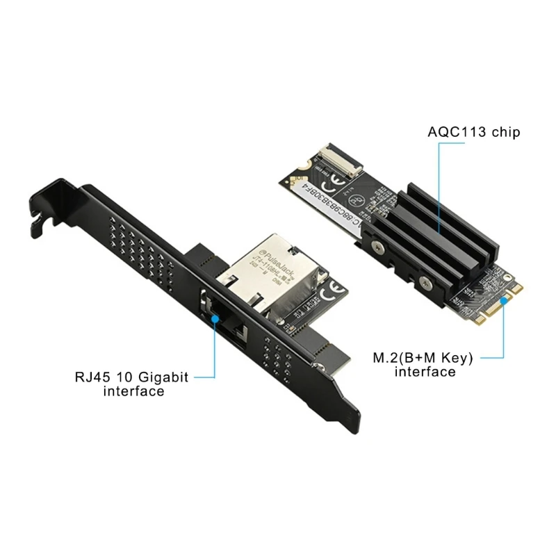 F3KE M.2 Jednoportowa karta sieciowa 10 10 Gigabit + M Klucz 10G 2 1000M RJ45 Sieć