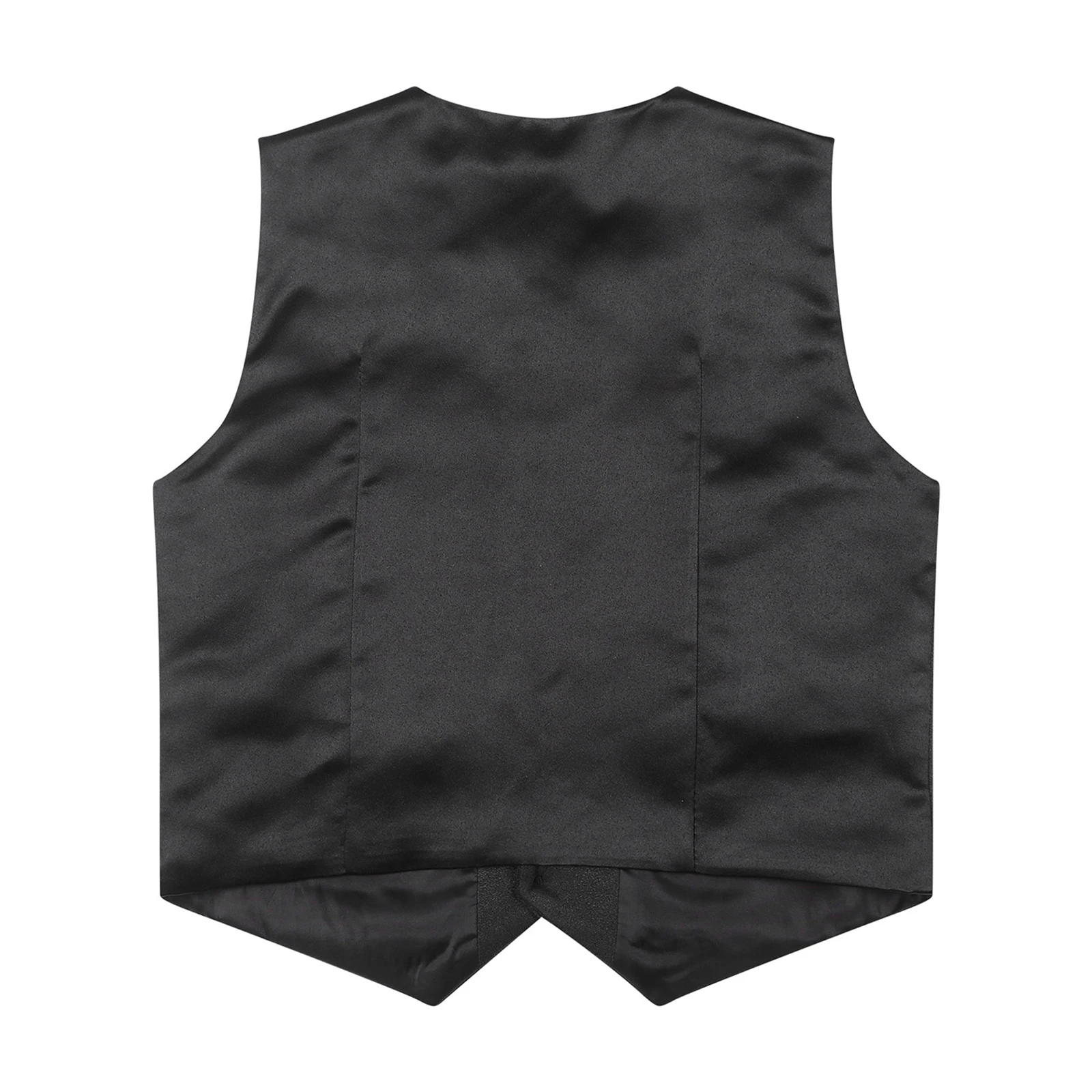 Teen Boys Formal Gentleman Vest Single-breasted Waistcoat Outerwear Wedding Birthday Party Evening Stage Performance Tank Top